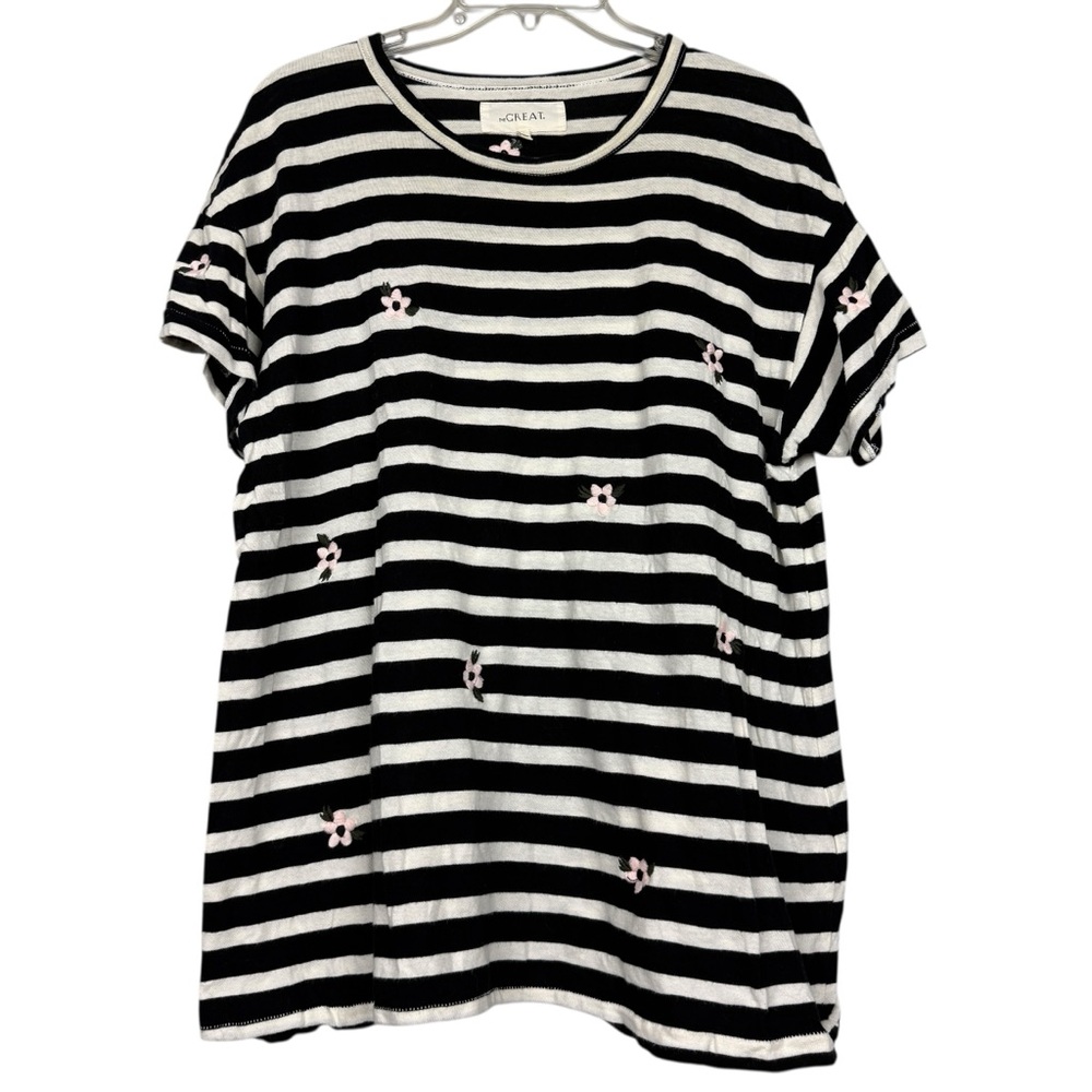 THE GREAT. Striped Tee